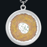 Colar Banhado A Prata Ferimento de Batata Pancakes de Cuisina Judaica<br><div class="desc">Design apresenta um marcador original ilustrativo de uma deliciosa panqueca de batata latke revestida com creme azedo, um grampeador na cozinha de férias judaica. Ideal para comemorações de Hanukkah! Este design de latas de Chanukah também está disponível em outros produtos. Muitos designs adicionais estão também disponíveis neste compro! Não vê...</div>