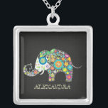 Colar Banhado A Prata Flores Em Forma De Elefante<br><div class="desc">Flores retrorreflectoras coloridas em formas em elefante. O design está disponível em muitos outros produtos. Mediante pedido relativo a todos os produtos.</div>