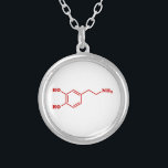 Colar Banhado A Prata Fórmula química molecular da dopamina<br><div class="desc">Composto orgânico esqueletal químico de fórmula estrutural do ~ da molécula da dopamina.

Os trotadores do globo especializam-se na aparência idiossincrásica de todo o mundo. Aqui você encontrará cartões,  cartão,  posters,  Mousepads e mais originais.</div>