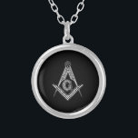 Colar Banhado A Prata Freemason (preto)<br><div class="desc">Freemason (preto)</div>