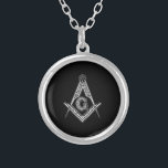 Colar Banhado A Prata Freemason (preto)<br><div class="desc">Freemason (preto)</div>