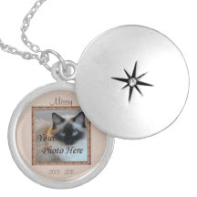Gato Memorial Brown Tones Personalizado Locket Fot