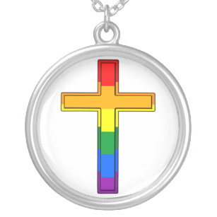 Colar Banhado A Prata Gay Cross