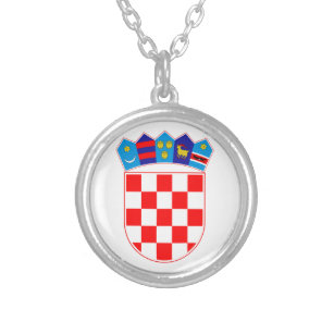 Colar Banhado A Prata Grb Hrvatske, brasão croata