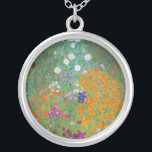 Colar Banhado A Prata Gustav Klimt - Jardim Flor<br><div class="desc">Jardim Flor - Gustav Klimt em 1905-1907</div>