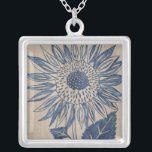 Colar Banhado A Prata Indigo Girassol<br><div class="desc">Floral</div>