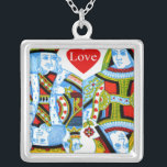 Colar Banhado A Prata King Queen Hearts Love Jewelry<br><div class="desc">King Queen Hearts Love Jewelry</div>