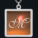 Colar Banhado A Prata Laranja Agate Gem Monograma<br><div class="desc">Design único e elegante com gemstone. Modelagem e renderização de enfermeiras muito precisas no 3D Studio Max por parte de Búlgaro Lumini .Part da série Hyper Talismans.</div>