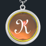 Colar Banhado A Prata Laranja Agate Gem Monograma<br><div class="desc">Design único e elegante com gemstone. Modelagem e renderização de enfermeiras muito precisas no 3D Studio Max por parte de Búlgaro Lumini .Part da série Hyper Talismans.</div>