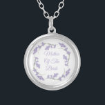 Colar Banhado A Prata Mãe da Lavanda Noiva Floral Wreath<br><div class="desc">Mãe do colar Floral da Lavanda da Noiva</div>