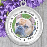 Colar Banhado A Prata Memorial Do Cachorro Pet Foto Para Sempre Em Nosso<br><div class="desc">Honre seu melhor amigo com um colar personalizado de memórias fotográficas. Esta única lembrança de animais de estimação é o presente perfeito para você, sua família ou amigos prestarem tributo ao seu amado. Esperamos que o seu colar de fotos memoriais traga-lhe paz, alegria e memórias felizes. Cite "Para sempre em...</div>