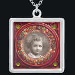COLAR BANHADO A PRATA MODELO DE FOTOGRAFIA DO FLORENCE RENAISSANCE FRUTA<br><div class="desc">Elegante,  clássico,  vibrante Renaissance fine art,  obra-prima de Bottega della Robbia ( Florence - Itália ) em vermelho vivo,  castanho,  amarelo,  verde,  cores.</div>