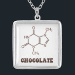 Colar Banhado A Prata Molécula científica do Theobromine do elemento do<br><div class="desc">Os ajustados endireitam dentro com a mesa periódica de sua barriga.</div>