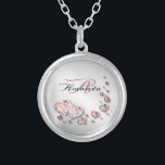 Colar Banhado A Prata Monograma cor-de-rosa brilhante Corações Geométric<br><div class="desc">Monograma Cor-de-Rosa Brilhante Corações Brilhantes Geométricos Colar Prata Elegante. Único,  bonito,  na moda design. Fácil de ser personalizado. O estilo,  o tamanho e as cores da fonte podem ser alterados. Itens correspondentes disponíveis.</div>
