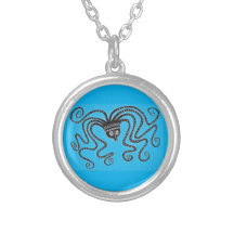 Mycenaean Grego Inspirou Azul Octopus Necklace