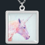 Colar Banhado A Prata Mystic Unicorn<br><div class="desc">Místico Unicórnio I de Victoria Borges. Possui um unicórnio rosa e roxo com traços semelhantes a pincel.</div>
