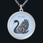 Colar Banhado A Prata Necklace Negra Decorativo do Cisne<br><div class="desc">Belo Colar Negra Decorativo do Cisne</div>