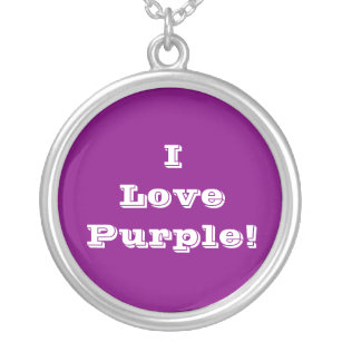 Colar Banhado A Prata Niecklace I Love Purple