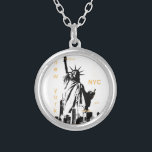 Colar Banhado A Prata Nova Iorque Ny Nyc Estátua da Liberdade<br><div class="desc">Nova Iorque Ny Nyc Estátua da Liberdade</div>