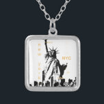 Colar Banhado A Prata Nova Iorque Ny Nyc Estátua da Liberdade<br><div class="desc">Nova Iorque Ny Nyc Estátua da Liberdade</div>