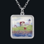 Colar Banhado A Prata nubble verão<br><div class="desc">Nubble Light House York Maine</div>