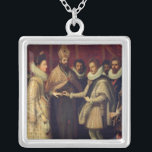 Colar Banhado A Prata O casamento de Catherine de Medici<br><div class="desc">O casamento de Catherine de Medici | pelo lugar da arte de Jacopo Chimenti Empoli |: Della Petraia da casa de campo,  número de coleção italiano da imagem do artista | de Florença,  Italia |: XIR165574</div>