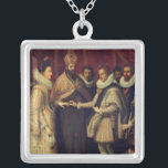 Colar Banhado A Prata O casamento de Catherine de Medici<br><div class="desc">O casamento de Catherine de Medici | pelo lugar da arte de Jacopo Chimenti Empoli |: Della Petraia da casa de campo,  número de coleção italiano da imagem do artista | de Florença,  Italia |: XIR165574</div>