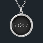 Colar Banhado A Prata Oops Shrug Emoticon ¯\_(シ)_/ movimento japonês Kao<br><div class="desc">Engraçado Geek Humor Kaomoji Virning Head Innocent Oops Shrugging Japonês Emoticons ASCII Text Art Face Mark. A Globe Trotters é especializada em imagens idiossincráticas de todo o mundo. Aqui você encontrará Cartões de Saudação,  Cartões Postais,  Posters,  Mouséads e muito mais.</div>