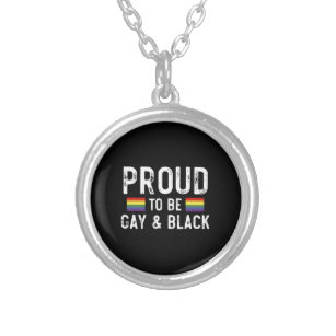 Colar Banhado A Prata Orgulhoso De Ser Gay E Preto