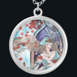 COLAR BANHADO A PRATA ORIENTAL FAIRY TALE<br><div class="desc">Ilustração colorida,  vibrante,  de belas artes baleeiras para a "Maçã Ouro" da Fada Turca.</div>