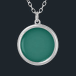 Colar Banhado A Prata Palha verde-palha sólida<br><div class="desc">Design verde-palha sólida</div>
