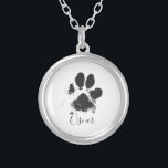 Colar Banhado A Prata Pata de Cachorro Imprime com o Nome do Seu Pet - P<br><div class="desc">Pata de Cachorro Imprime com o Nome do Seu Pet - Preto -</div>
