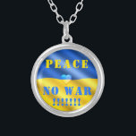 Colar Banhado A Prata Paz - Parem a Guerra na Ucrânia - Liberdade - Apoi<br><div class="desc">PÁRA A GUERRA AGORA!!! - Salve a Ucrânia - Paz - Bandeira Ucraniana - Apoio à Liberdade - Patriótico - Forte Juntos - Vitória! Você pode transferir para mais de 1.000 produtos Zazzle! С л в У а к р а а ї н і - Slava Ucraniano ! Estamos Com...</div>