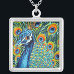 Colar Banhado A Prata Peacock I caído<br><div class="desc">Animais</div>