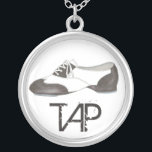 Colar Banhado A Prata Presente de dança do professor de dança do Calçado<br><div class="desc">Apresenta uma ilustração original de um calçado de dança do estilo oxford preto-e-branco. Perfeito para seu professor de dança favorito, dono de estúdio ou tapper! Não vê o que está procurando? Precisa de ajuda para a personalização? Clique em "rebeccaheartsny" (canto superior direito) e em "contate este designer" para criar algo...</div>