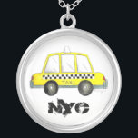 Colar Banhado A Prata Presente de táxi NYC Yellow Nova Iorque Checkered<br><div class="desc">Design apresenta uma ilustração de aquarela original de um táxi Nova Iorque com verificação de amarelo clássico. Excelente para qualquer pessoa que viva ou ame a NYC! Não vê o que está procurando? Precisa de ajuda para a personalização? Clique em "contate este designer" para criar algo apenas para você!</div>