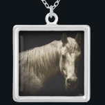 Colar Banhado A Prata Retrato de Cavalo VI<br><div class="desc">Animais</div>