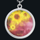 Colar Banhado A Prata *~* Rústica Rústica Rústica Rústica Castanha<br><div class="desc">* Rustic Vintage botânico encantador Borgonha Dourada Floral Blossoms e Watercolor Amarelo Sunflower Creative Unique Modern design. * Este alegre e moderno campo Rustic Vintage, adorável Vintage, Amarelo, de grande aquarela, em um Merlot Abstrato Borgonha e uma marca Dourada para um design.Colar Metafísico Espiritual de Nova Era Plantado em Prata...</div>