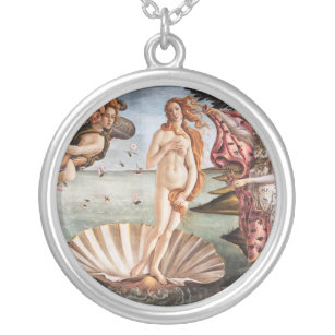 Colar Banhado A Prata Sandro Botticelli - Nascimento de Vênus