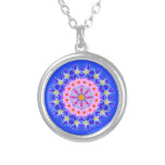 Colar Banhado A Prata Setembro Nascimento Mês Flor Azul Zen Mandala<br><div class="desc">Abraçar a essência do seu mês de nascimento com o meu mesmerizador colar de arte Zen em setembro, mês de nascimento. A minha única e distinta design de mandala mostra uma montanha russa e a glória rosa da manhã, as lindas flores que simbolizam o nono mês do ano e exibem...</div>