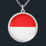 Colar Banhado A Prata Sinalizador Indonésia<br><div class="desc">Bandeira Patriótica da Indonésia.</div>