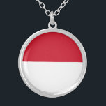 Colar Banhado A Prata Sinalizador Mônaco<br><div class="desc">Bandeira Patriótica do Mônaco.</div>