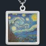 Colar Banhado A Prata Starry Night por Vincent van Gogh Necklace<br><div class="desc">Definitivamente,  as pinturas mais reconhecidas de Van Gogh.</div>