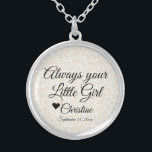 Colar Banhado A Prata Trendy Mãe da Noiva Sempre Sua Menina<br><div class="desc">Colar com este ditado: "Sempre Sua Menina" personalizado com nome e data de casamento. É um belo presente personalizado para a Mãe da Noiva.</div>