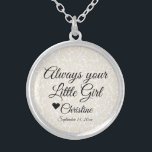 Colar Banhado A Prata Trendy Mãe da Noiva Sempre Sua Menina<br><div class="desc">Colar com este ditado: "Sempre Sua Menina" personalizado com nome e data de casamento. É um belo presente personalizado para a Mãe da Noiva.</div>