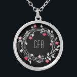 Colar Banhado A Prata Vermelhidão Cor-de-rosa-rosa-rosa-preto<br><div class="desc">Monograma deste colar de prata prateado preto,  branco,  vermelho rosa,  vermelhos. Faz um presente excelente para as suas damas de honra,  ou para qualquer mulher na sua vida.</div>