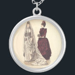 Colar Banhado A Prata Vestido de casamento vitoriano<br><div class="desc">Para quem estiver pensando em um casamento vitoriano, esta é uma bela imagem de um Livro de Dama de Godey de 1886, que exibia ilustrações de alta moda do vestuário para senhoras. Esta imagem antiquada mostra o vestido de noiva e o vestido de madrinha que toda mulher vitoriana queria ter....</div>