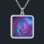 Colar Banhado A Prata Violeta Azul e Cosmic Rosa Fractal Suave<br><div class="desc">Uma imagem fractal surreal com círculos e espirais coloridos roxos,  violetas,  azuis e cor-de-rosa criando um desenho abstrato psicodélico. Tem uma sensação cósmica de espaço exterior com textura suave,  cores brilhantes,  sombras profundas e realces luminosos brilhantes.</div>