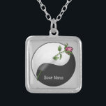 Colar Banhado A Prata Yin Yang Rosa<br><div class="desc">Yin Yang Rosa necklace, roupa, t-shirts Yin Yang, Casamento, presentes de Namorados, presentes de Dia de os namorados por ArtMuvz Illustration. PARA PERSONALIZAR, adicione seu nome ou adicione texto. Prepare-se para Dia de os namorados com nossos presentes festivos e roupa romântico! Perfeito para Namorados em reuniões familiares. Não importa qual...</div>