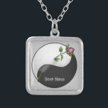 Colar Banhado A Prata Yin Yang Rosa<br><div class="desc">Yin Yang Rosa necklace, roupa, t-shirts Yin Yang, Casamento, presentes de Namorados, presentes de Dia de os namorados por ArtMuvz Illustration. PARA PERSONALIZAR, adicione seu nome ou adicione texto. Prepare-se para Dia de os namorados com nossos presentes festivos e roupa romântico! Perfeito para Namorados em reuniões familiares. Não importa qual...</div>